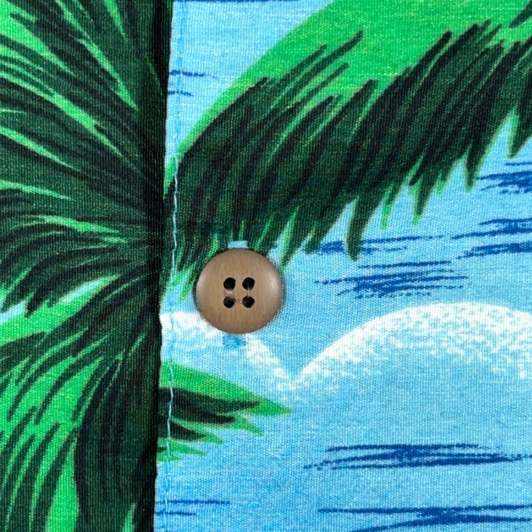 Vintage VINTAGE Reservoir Hawaiian Shirt Adult LARGE Blue Ocean Beach Palms Tropical 80s Button-Up Short Sleeve Mens Size US L / EU 52-54 / 3 - 5 Thumbnail
