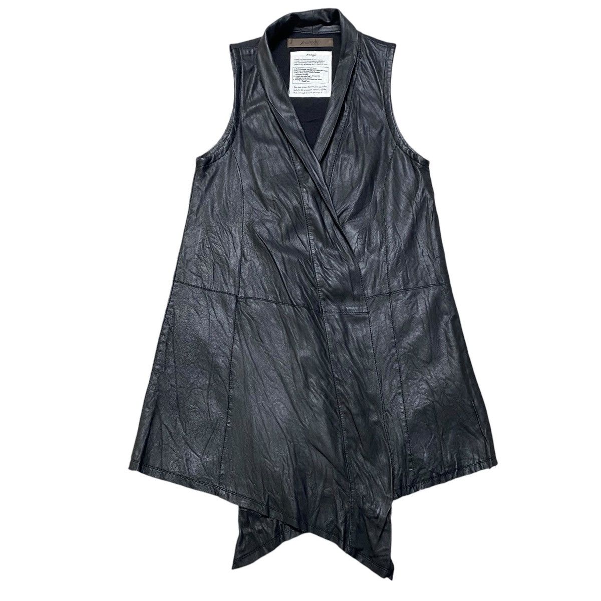 GOA Panaji G.O.A Lambskin Leather Asymmetrical Vest Size M / US 6-8 / IT 42-44 - 3 Thumbnail