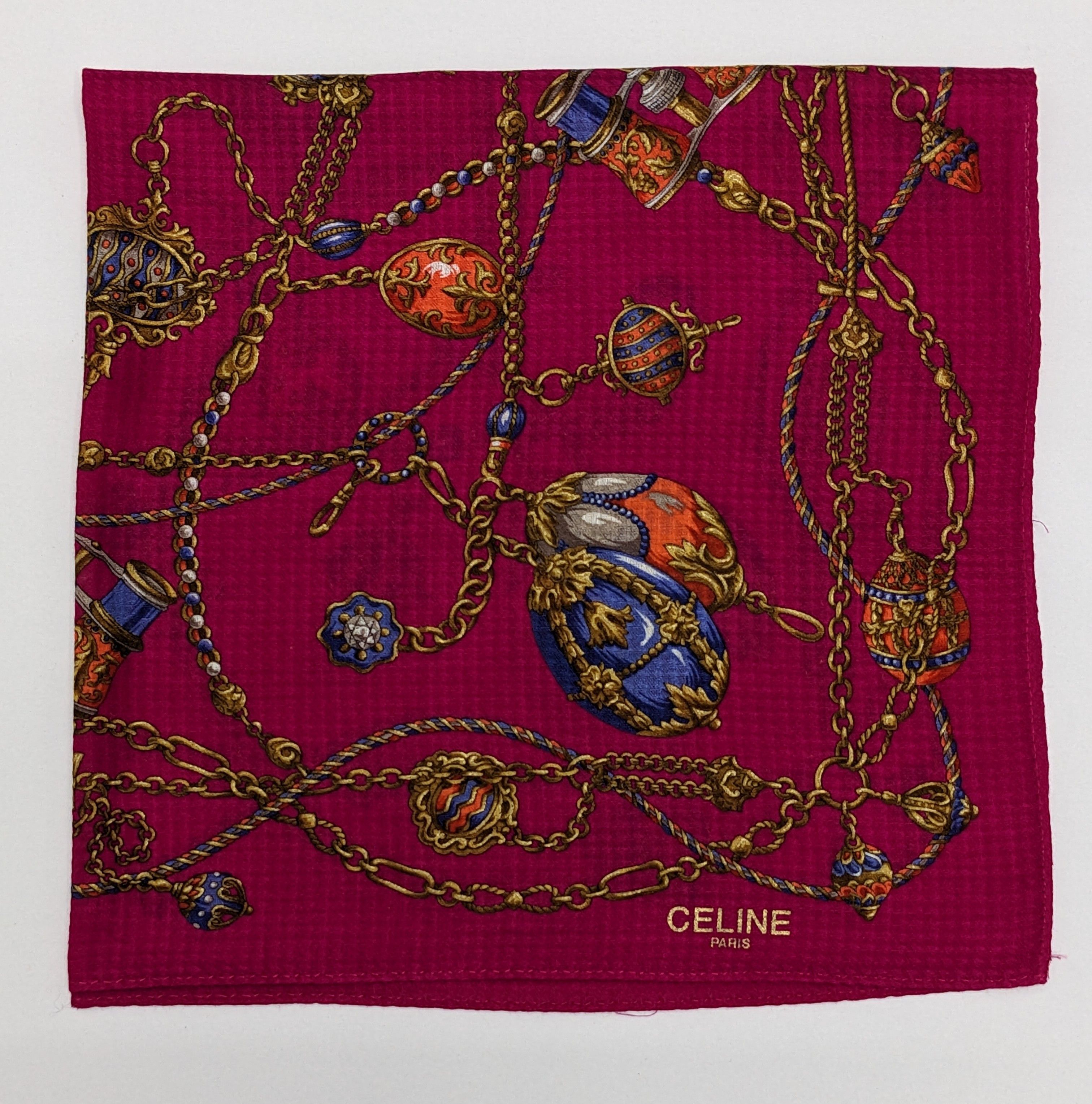 Celine CELINE Jeweled Egg Binoculars Chain Print Silk Size ONE SIZE - 1 Thumbnail