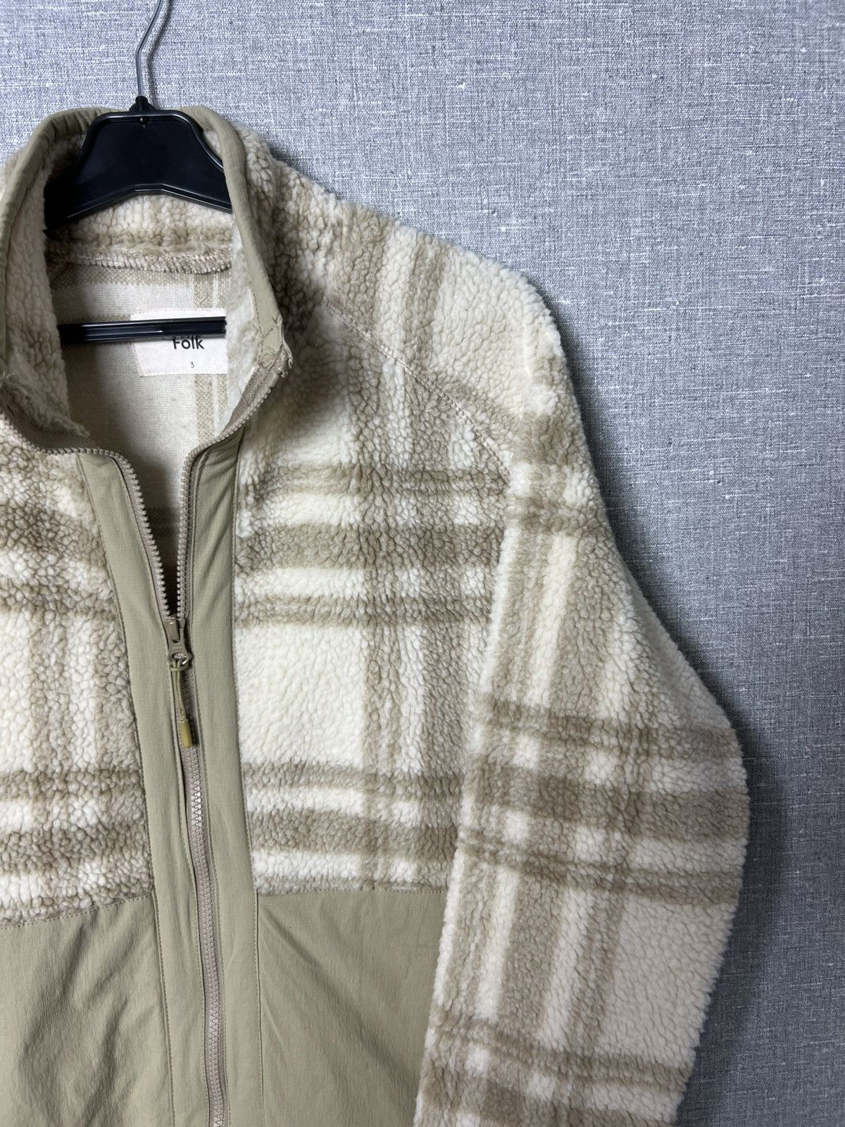 Folk Folk Checkered Full Zipper Sherpa Jacket Teddy Fleece Plaid Size US M / EU 48-50 / 2 - 4 Thumbnail
