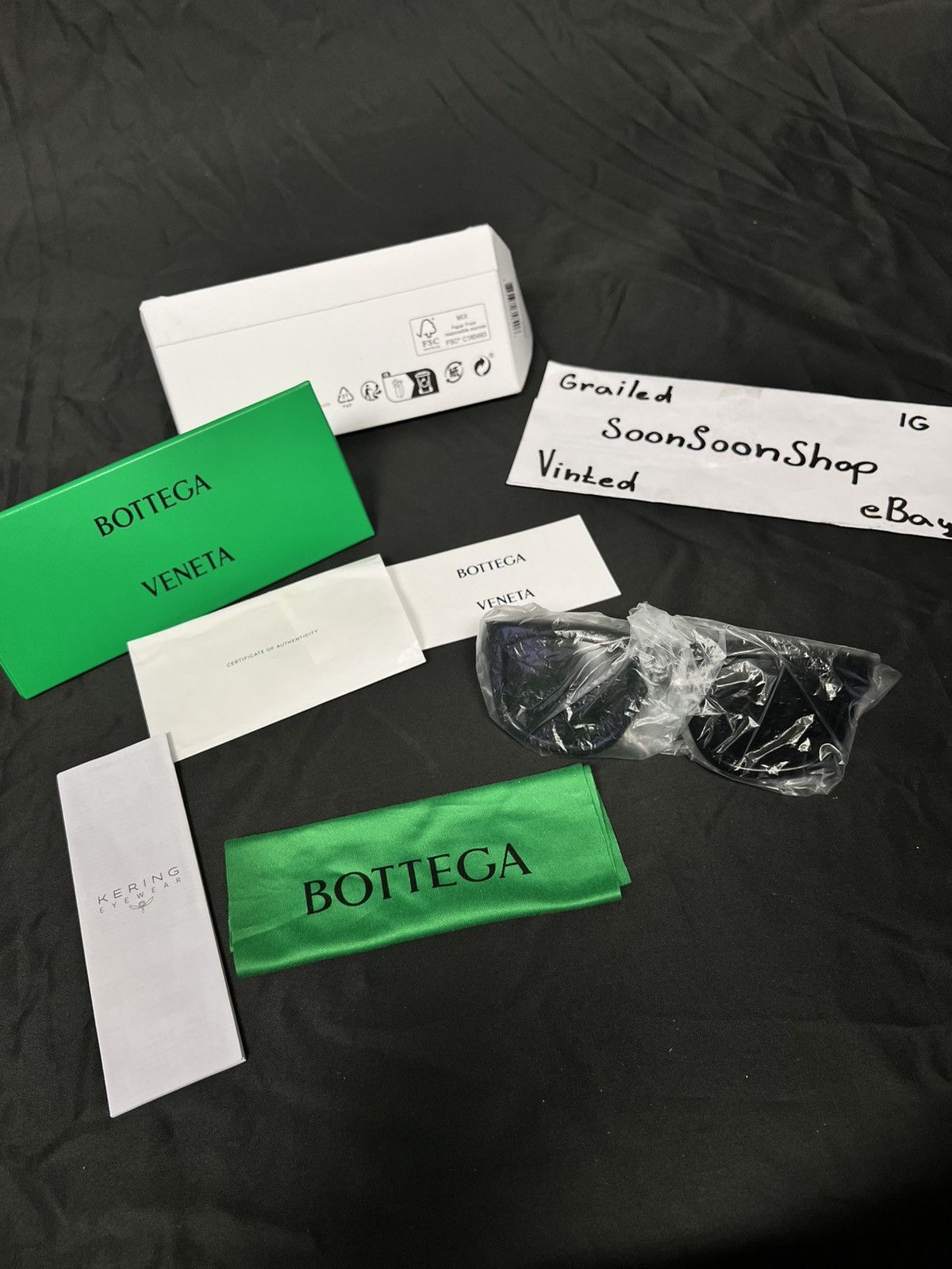 Bottega Veneta DSWT Japanese Bottega Veneta BV1233S sunglasses black green Size ONE SIZE - 1 Thumbnail