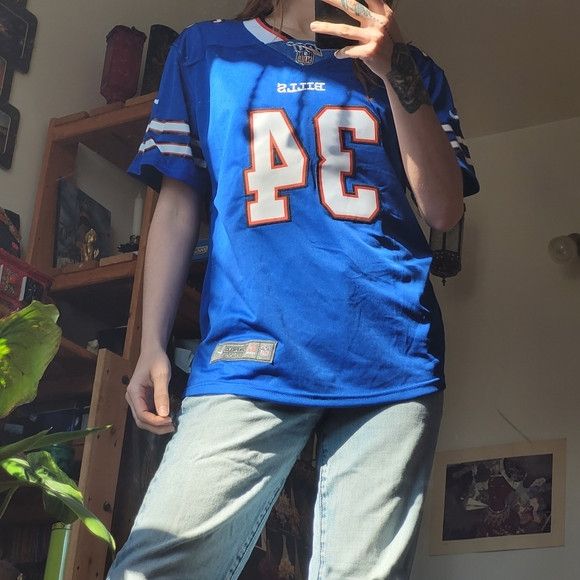 Nike NFL On Field Bills Thomas Blue football Jersey - L Size L / US 10 / IT 46 - 8 Thumbnail