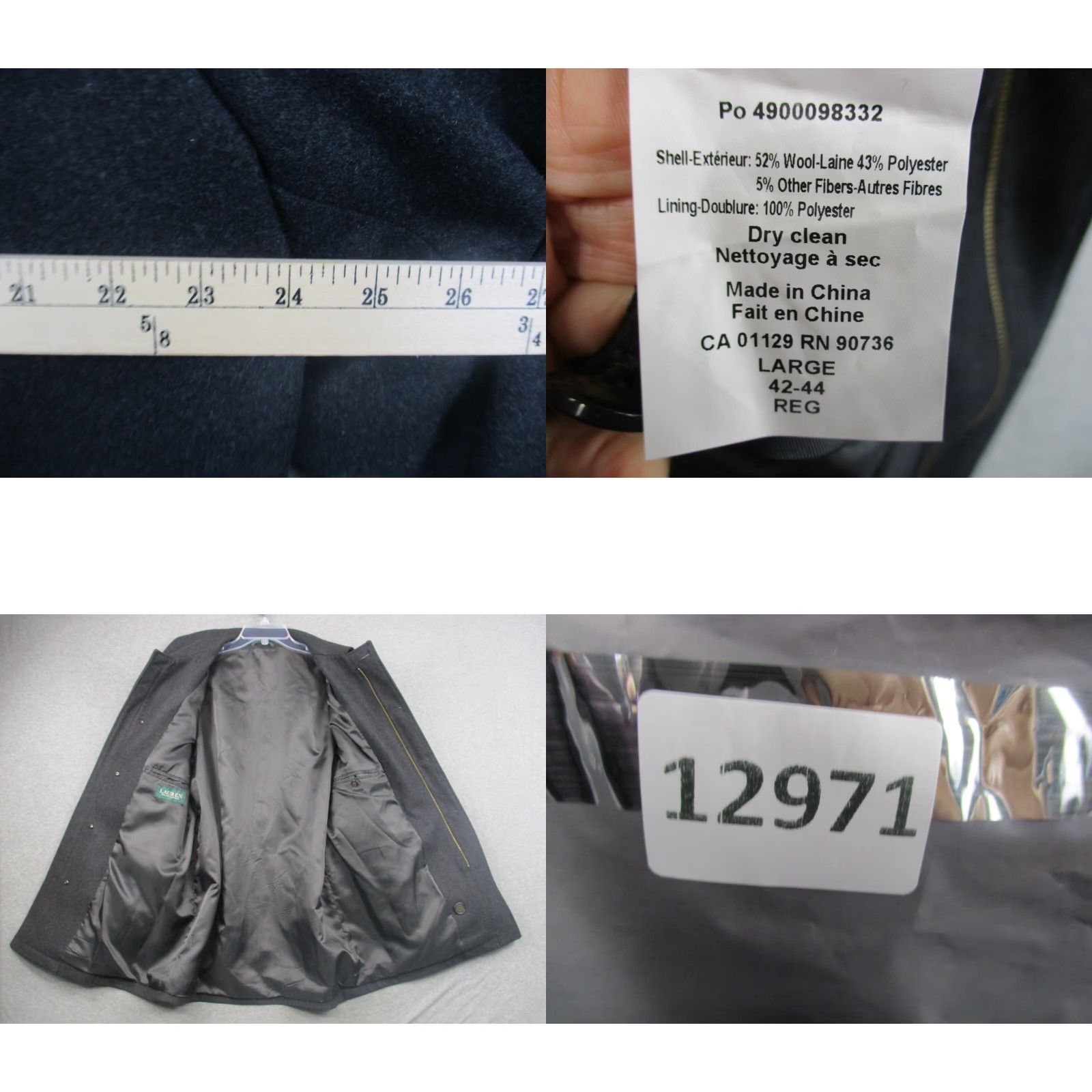 Ralph Lauren Lauren Ralph Lauren Jacket Coat Women's Large Wool Blend Pea Coat Gray Long Sleeve Regular Regular Size L Size L / US 10 / IT 46 - 8 Thumbnail