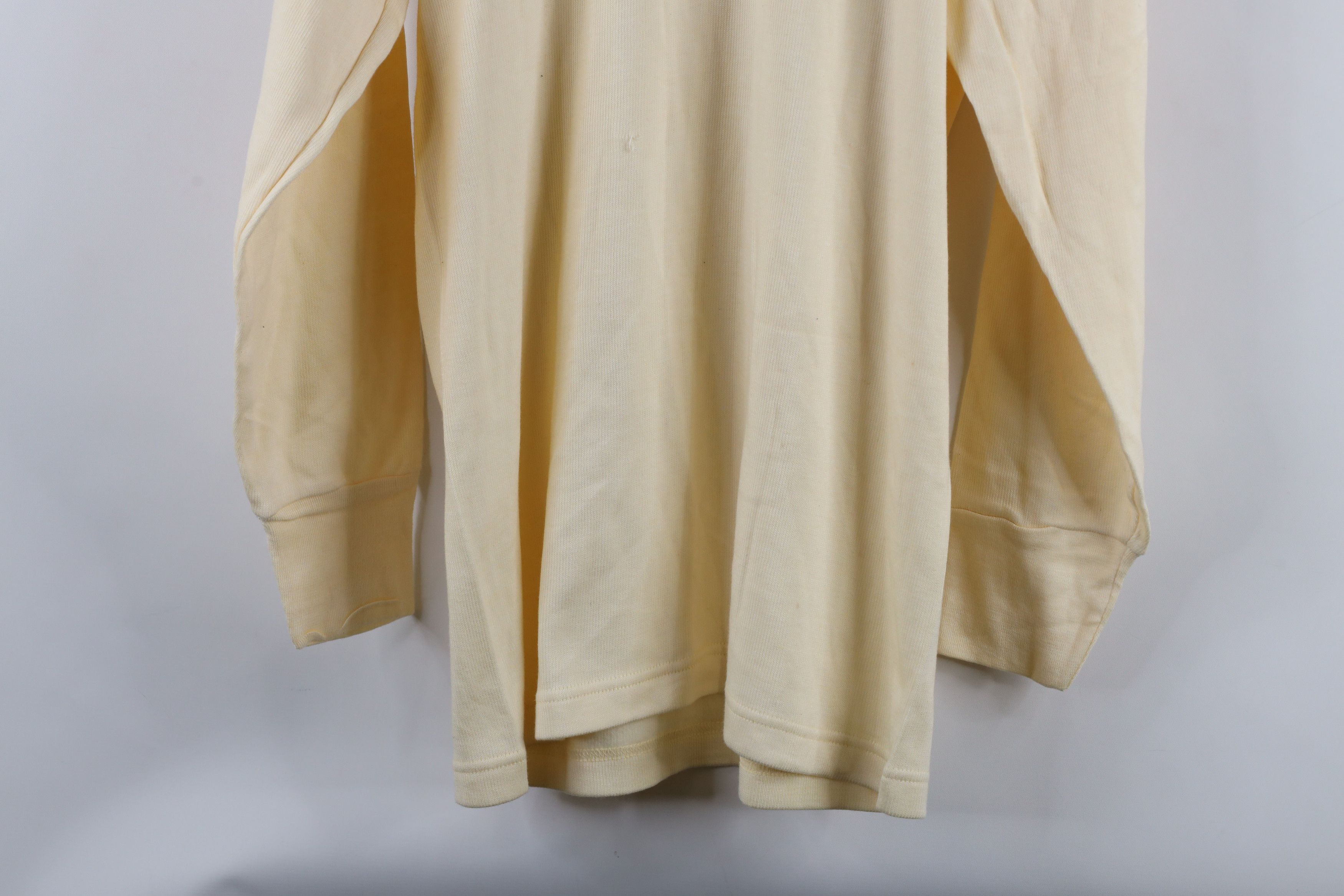 Vintage Vintage 90s Streetwear Ribbed Knit Long Sleeve T-Shirt Cream Size US M / EU 48-50 / 2 - 12 Thumbnail