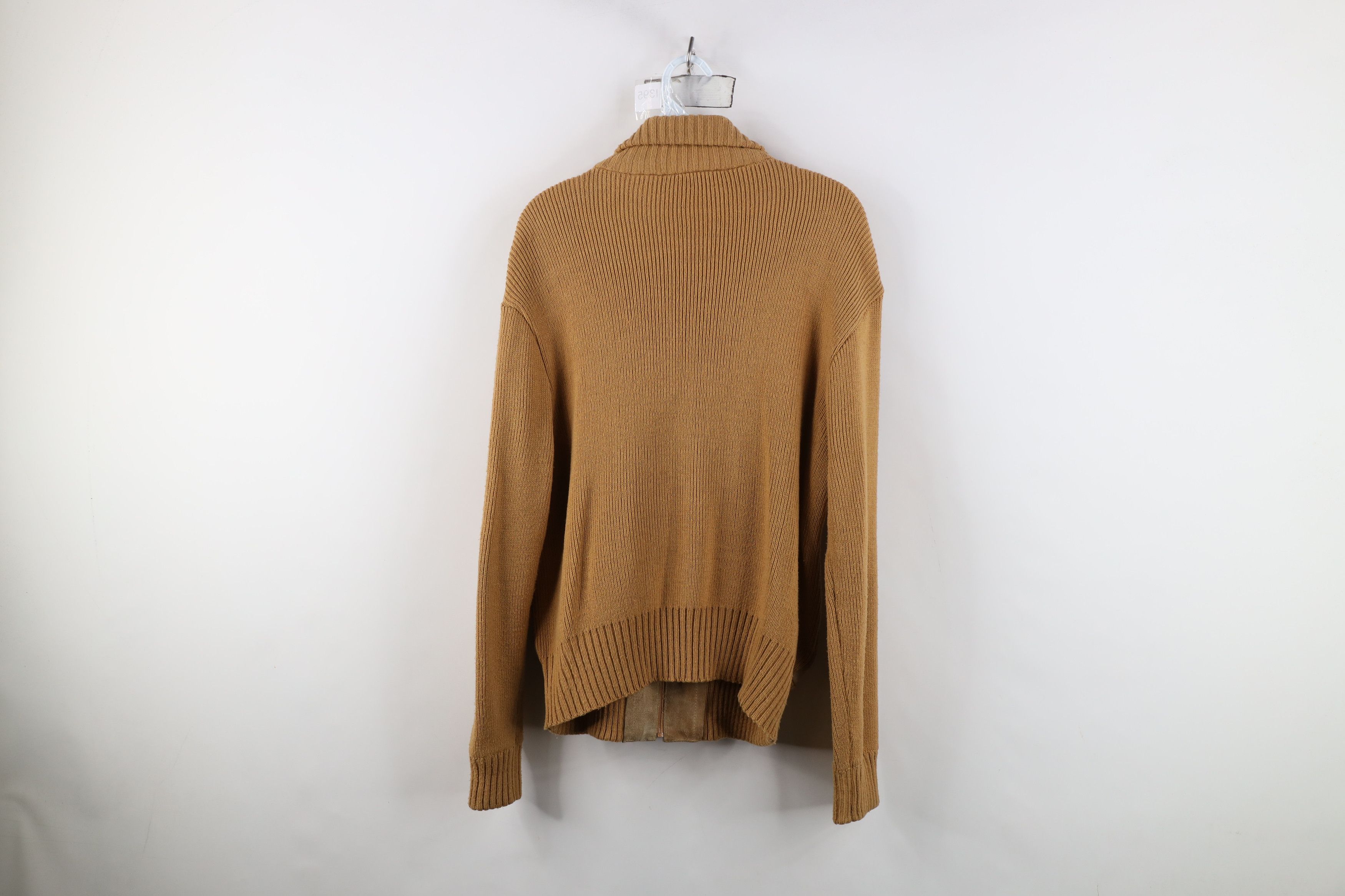 Vintage Vintage 70s Streetwear Leather Knit Sweater Jacket Swacket Size US M / EU 48-50 / 2 - 12 Thumbnail