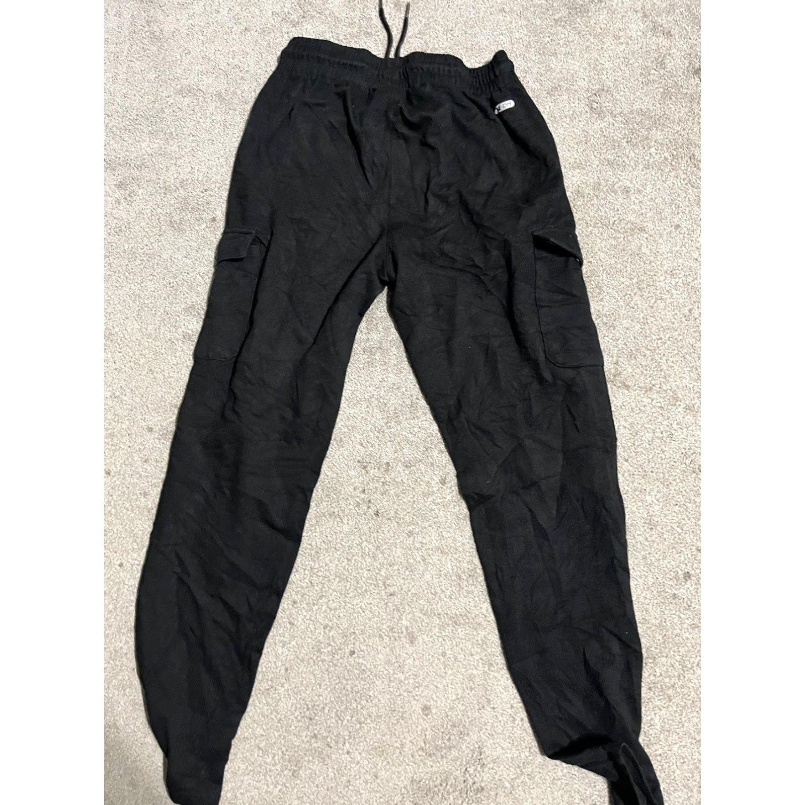 Vintage RBX Men's Small Fleece Tapered Cargo Jogger Pants Black Athletic Training Slim Jogger Pants Men’s Black RBX Active Size US 29 - 3 Thumbnail