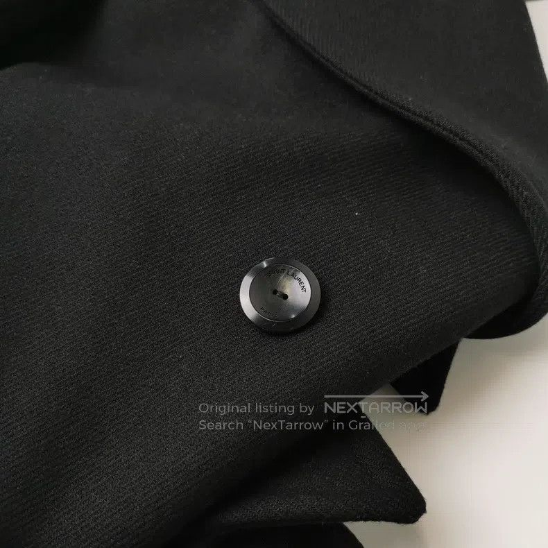 Saint Laurent Paris Saint Laurent Paris Black Wool Double-Breasted Coat Size S / US 4 / IT 40 - 3 Thumbnail