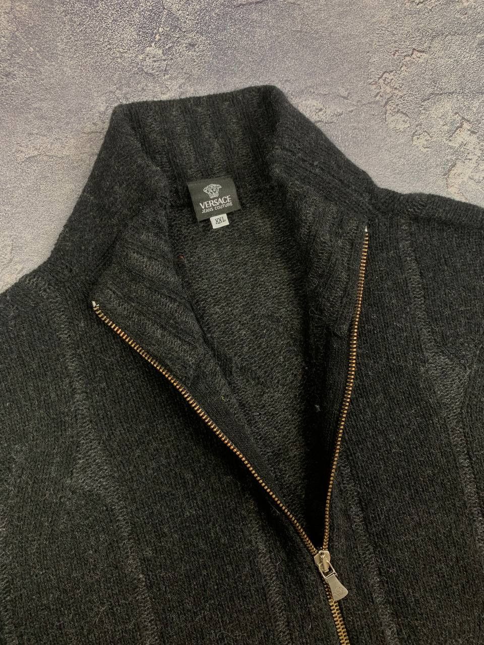 Versace Vintage Versace Jeans Couture Zip Up Wool Sweater Lampo Size US XXL / EU 58 / 5 - 8 Thumbnail