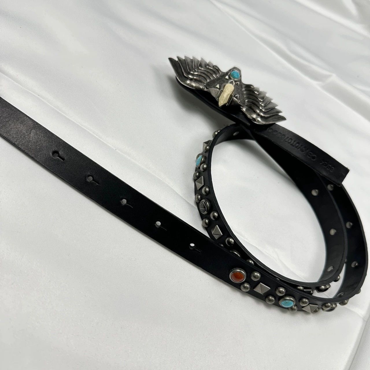 Vintage handmade eagle belt with turquoise accents Size ONE SIZE - 6 Thumbnail