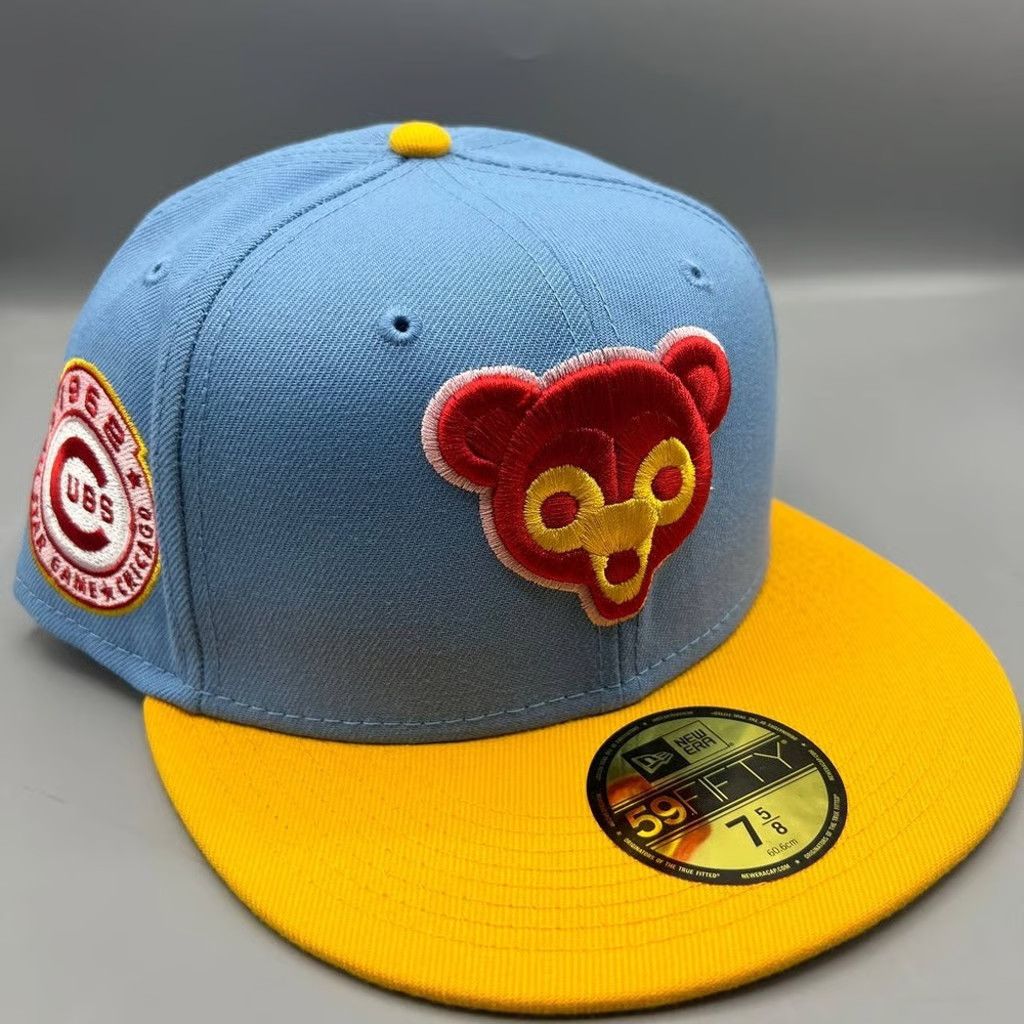 New Era Chicago Cubs Hat Men 7 5/8 Blue 59Fifty New Era Fitted Cap Size ONE SIZE - 1 Thumbnail