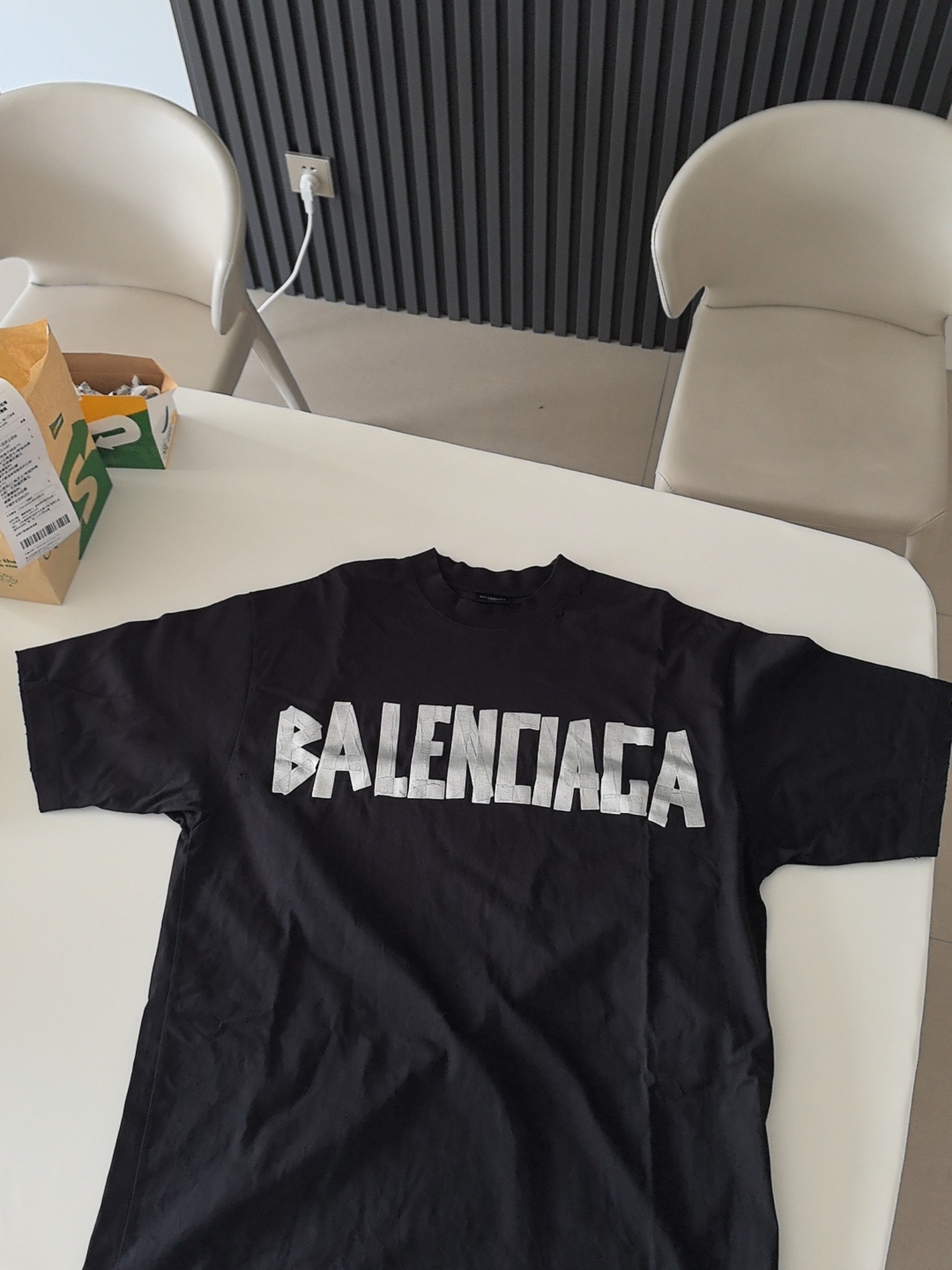 Balenciaga Balenciaga Tape Logo T-Shirt Size M Size US M / EU 48-50 / 2 - 1 Thumbnail