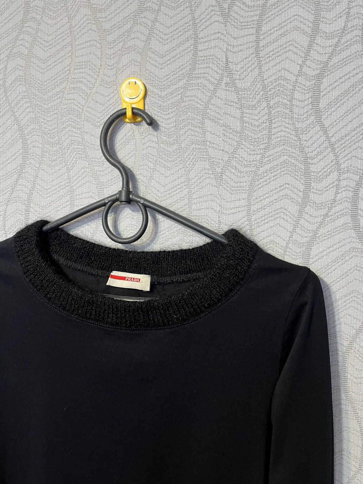 Prada PRADA Woman’s Black Cotton LongSleeve Blouse Mohair Collar Size XS / US 0-2 / IT 36-38 - 2 Thumbnail
