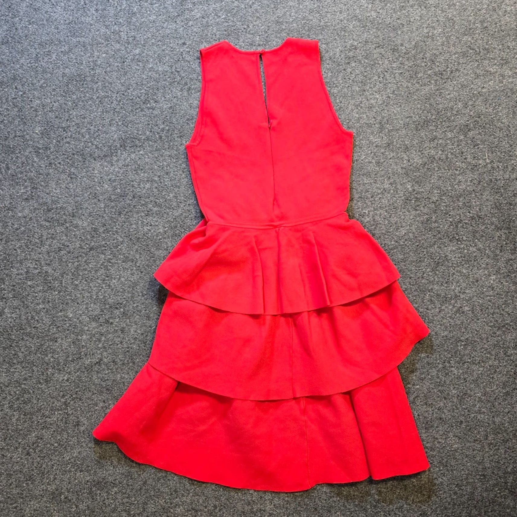 Parker Parker Dress Womens XS Red Bermuda Knit Ruffle Sleeveless Stretch Cocktail V-Neck Party Dress Size XS / US 0-2 / IT 36-38 - 7 Thumbnail
