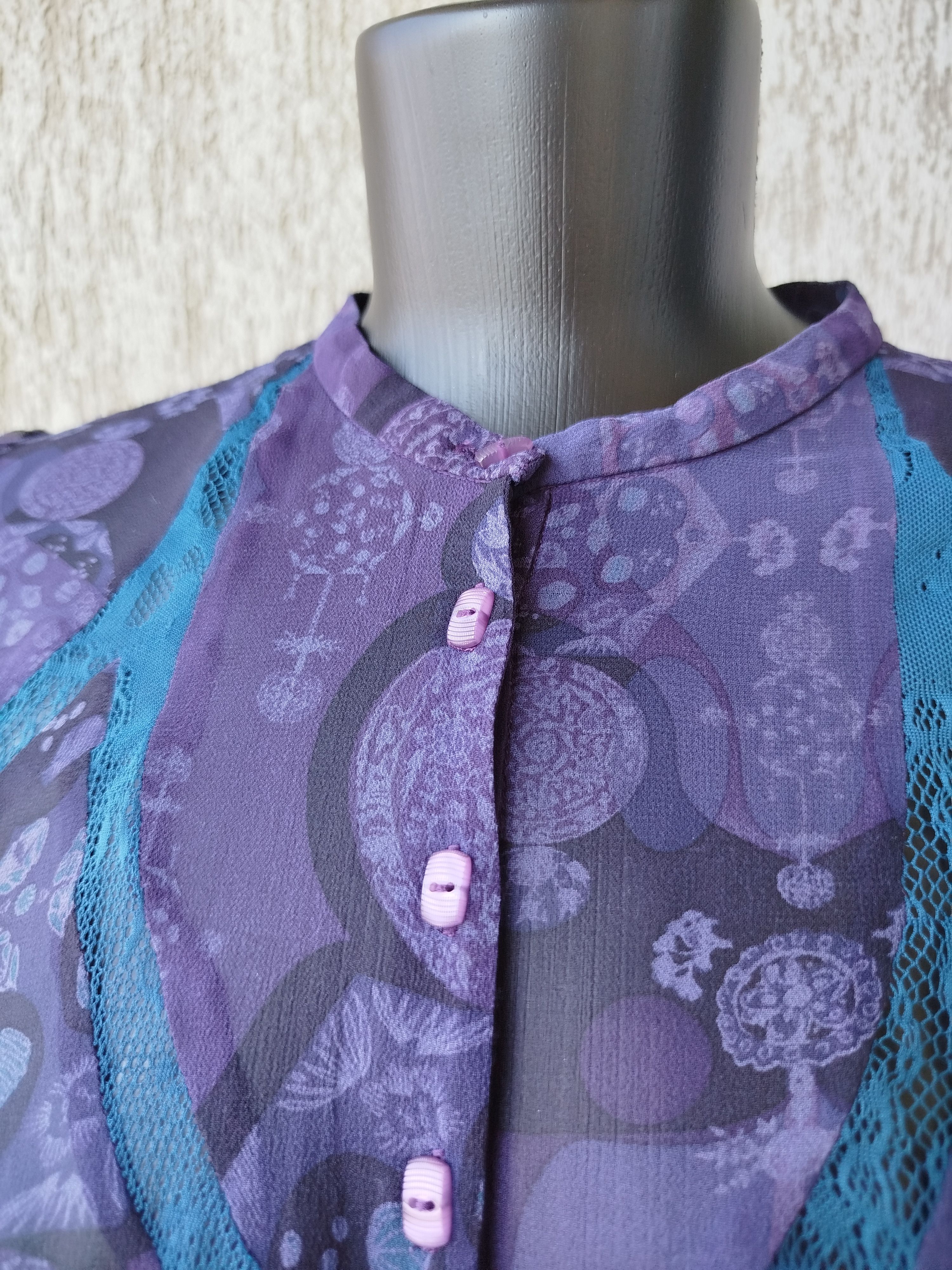 Custo Barcelona Blouse Long Sleeve Boho Chiffon Silk Vintage Y2K Size S Size S / US 4 / IT 40 - 4 Thumbnail
