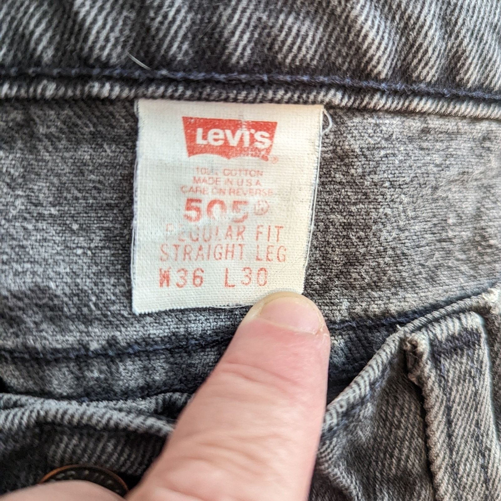 Vintage Vintage Y2K 505 Regular Fit Straight Leg Black Jeans - 36 Size US 36 / EU 52 - 5 Thumbnail