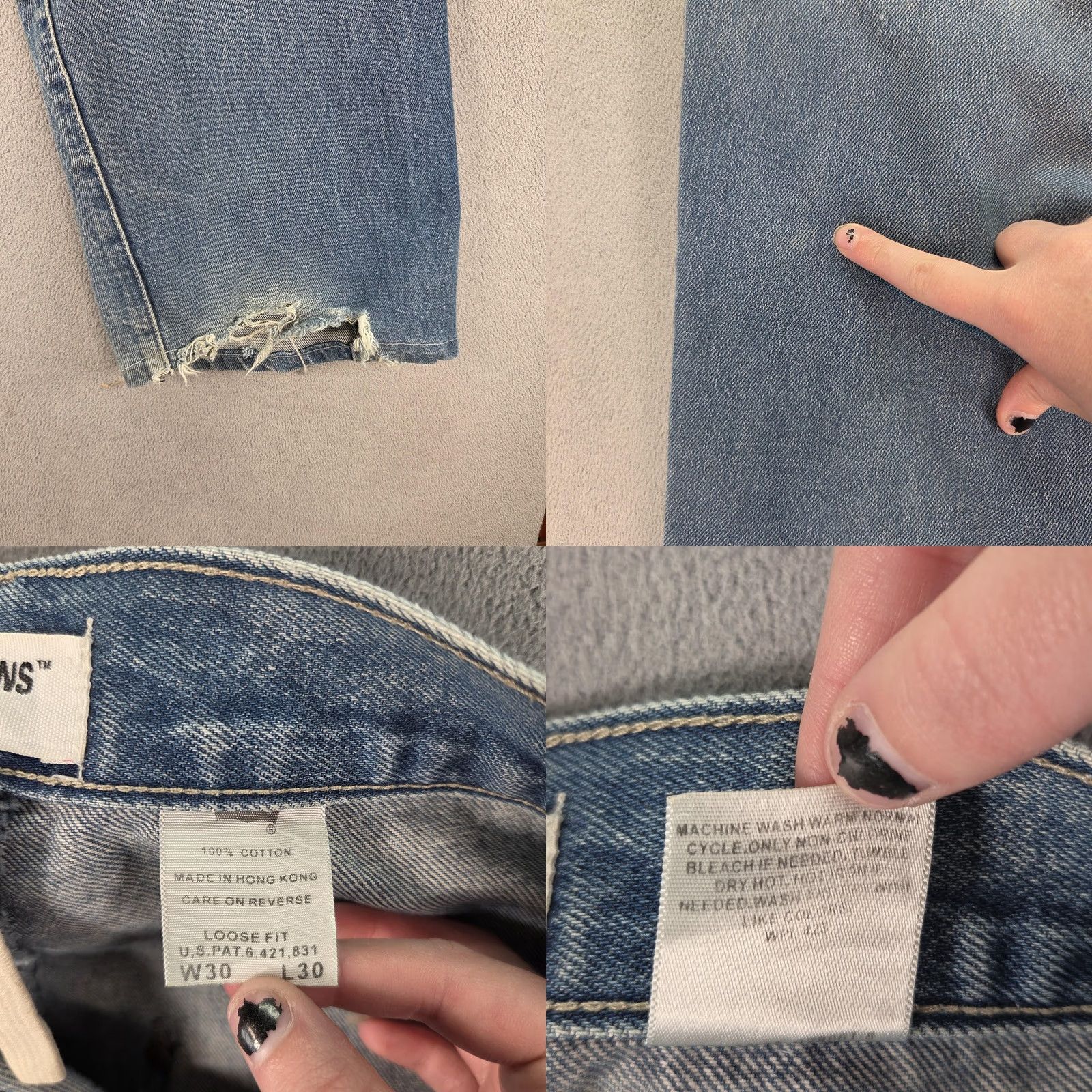 Levi's VTG Levi's Engineered Jeans Mens Light Wash Straight 29x28 Distressed Pockets Vintage Denim Button Fits 29 Mens Clothing Jeans Size US 29 - 11 Thumbnail