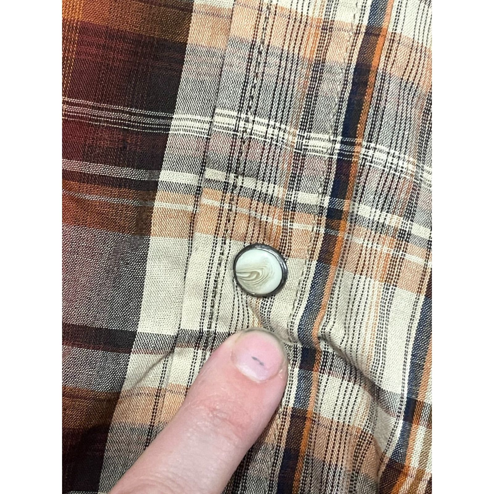 Vintage WorkN'Sport Shirt, Men’s XL Tall, Button Up, Plaid, Short Sleeve, Brown Orange, Casual, Regular, Vintage? No Size US XL / EU 56 / 4 - 5 Thumbnail