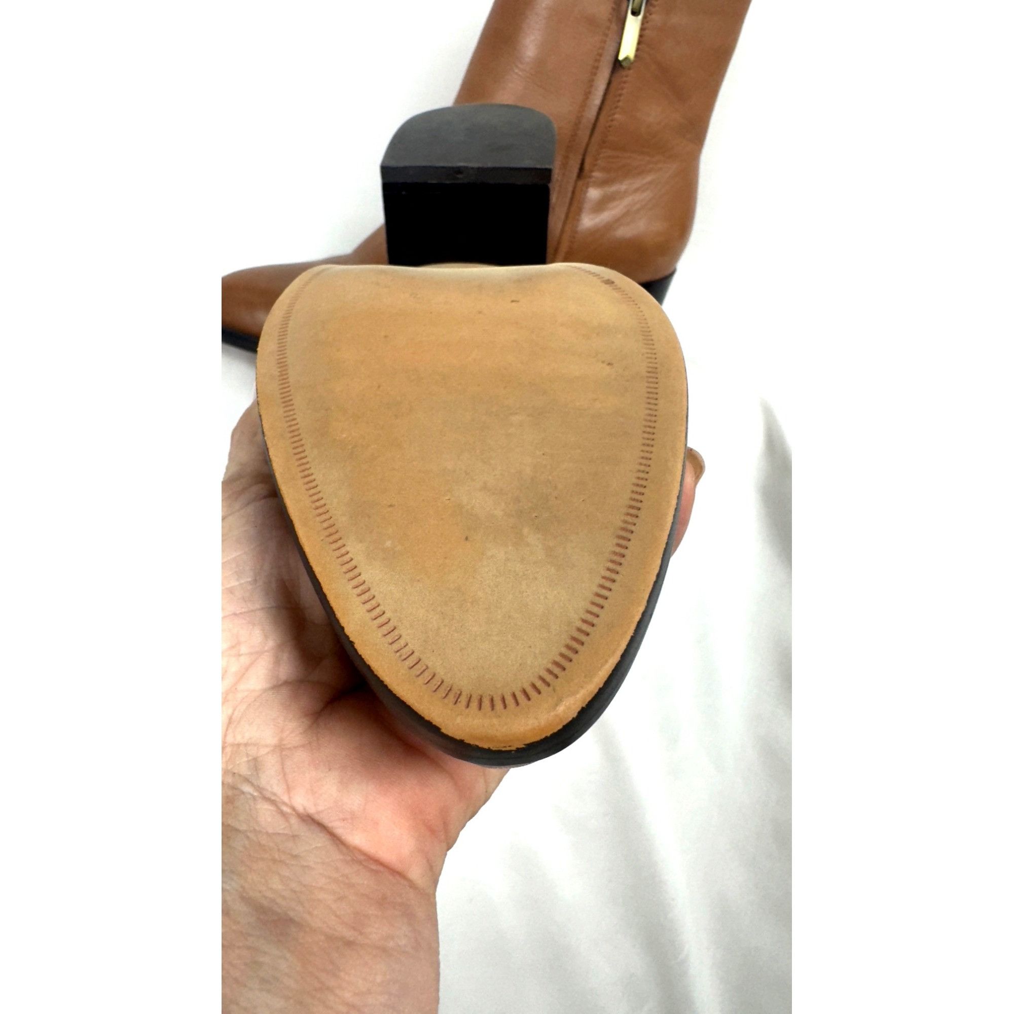 Sam Edelman Sam Edelman Womens Leather Ankle Boots Size 8 Tan With Block Size US 8 / IT 38 - 12 Thumbnail