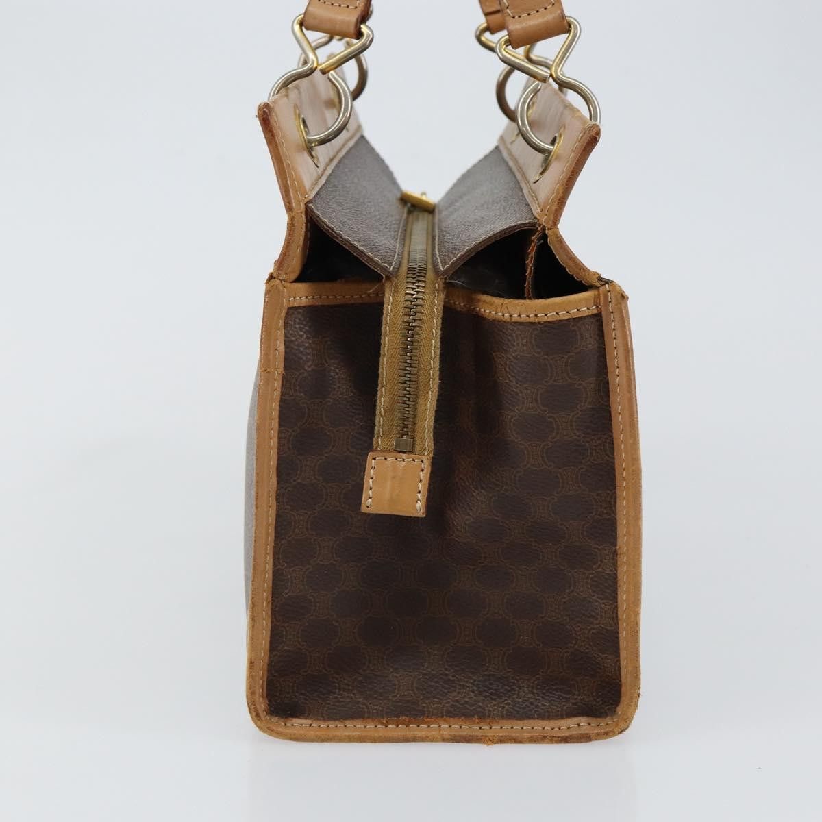 Celine CELINE Macadam Canvas Hand Bag Brown Gold Size ONE SIZE - 5 Thumbnail