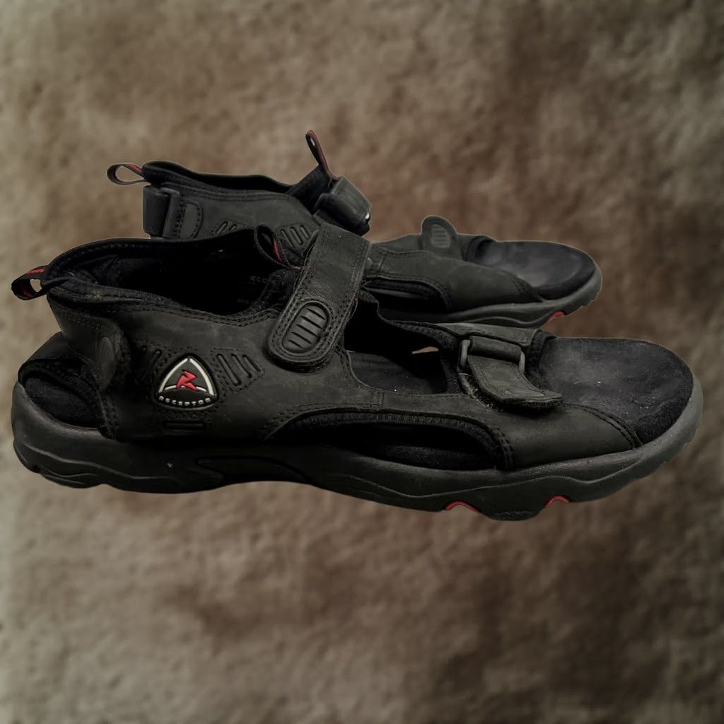 Ecco ECCO Receptor Black Leather Active Sandals Size US 13 EUR 46 Men Size ONE SIZE - 1 Thumbnail