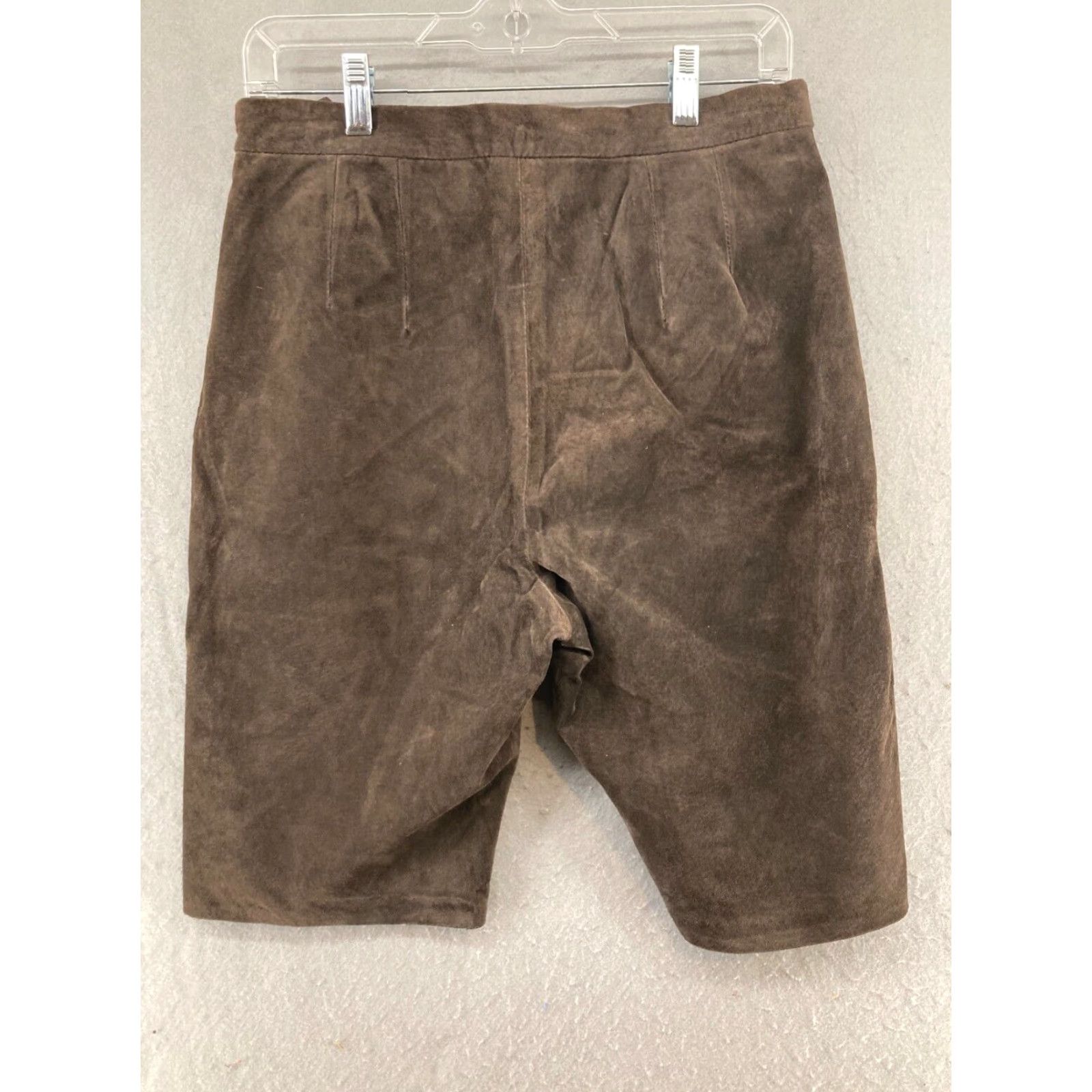 Vintage VINTAGE Paul Harris Design Leather Shorts Women 8 Brown Bermuda Designer 90s Womens Size 30" / US 8 / IT 44 - 7 Thumbnail