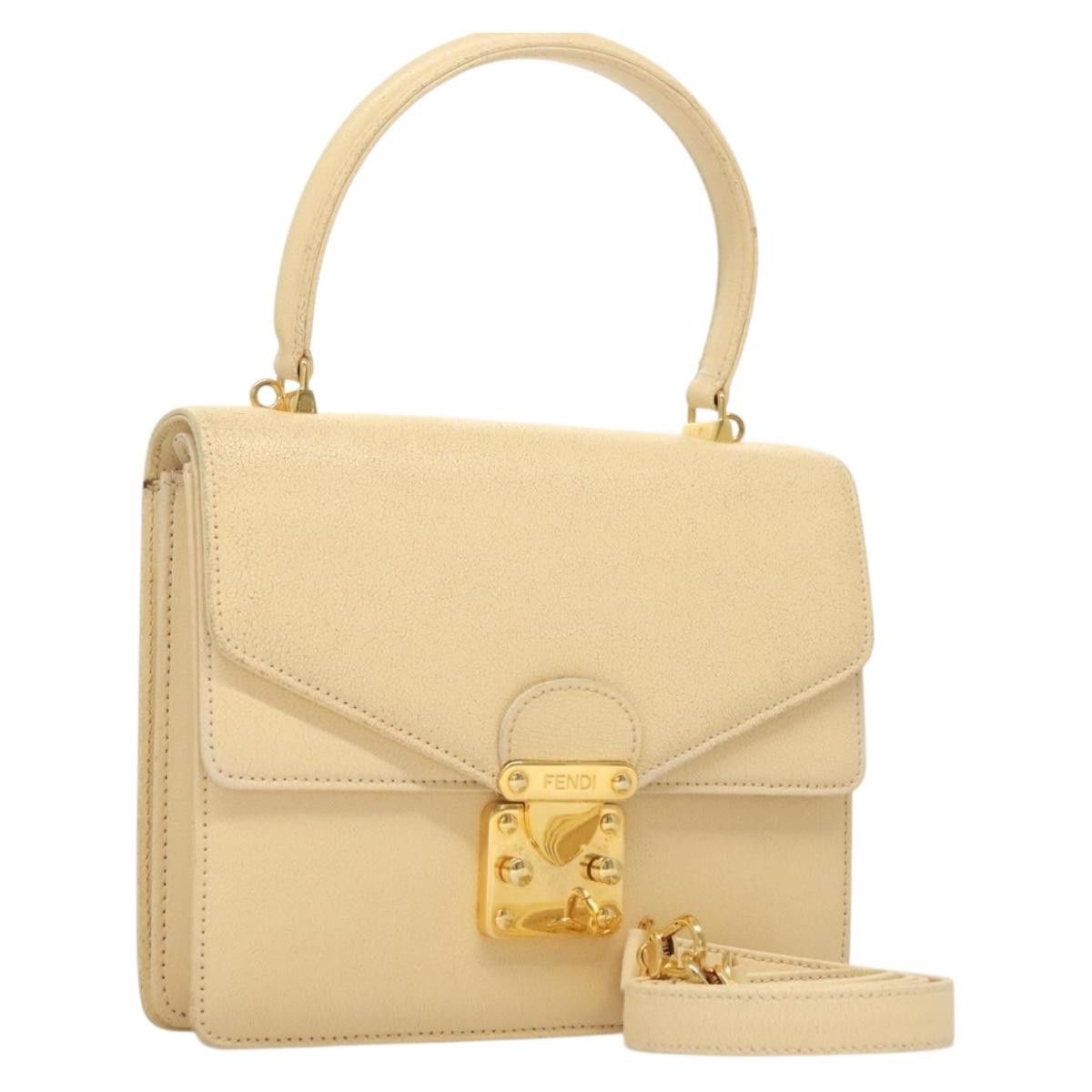 Fendi FENDI Zucca Canvas Hand Bag Canvas Leather Beige Gold Size ONE SIZE - 1 Thumbnail