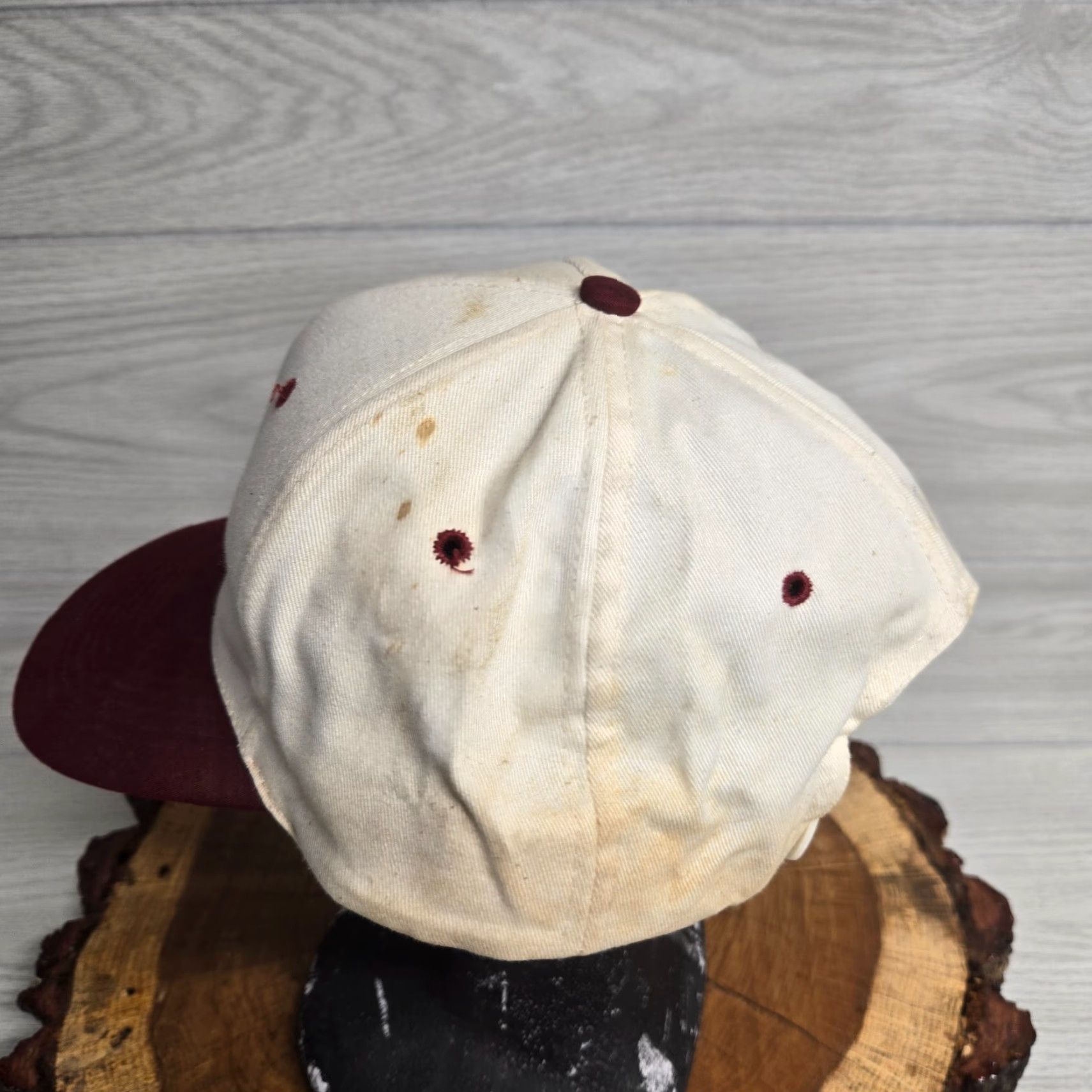 Vintage Hubbell "Wiring Device - Kellems" Tan Baseball Hat Cap Snapback Adult Adjustable Hat Beige Cotton Canvas Logo Size ONE SIZE - 5 Thumbnail