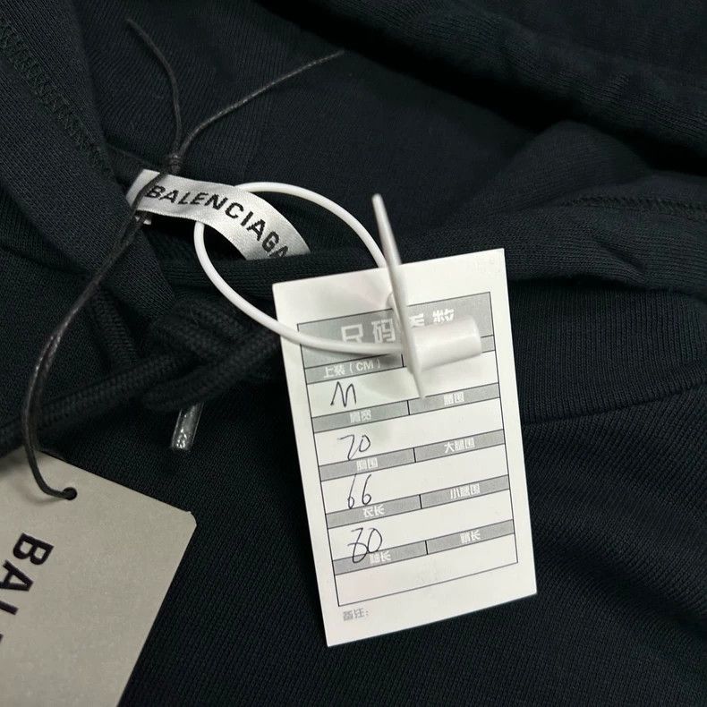 Balenciaga Balenciaga Black and white LOgo hooded sweatshirt Size US M / EU 48-50 / 2 - 6 Thumbnail