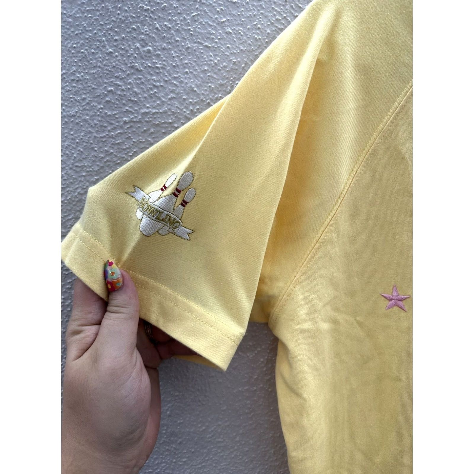 Vintage Womens USBC Shirt Short Sleeve Polo Yellow Embroidered Size Small Shirt Mens? Size S / US 4 / IT 40 - 2 Thumbnail