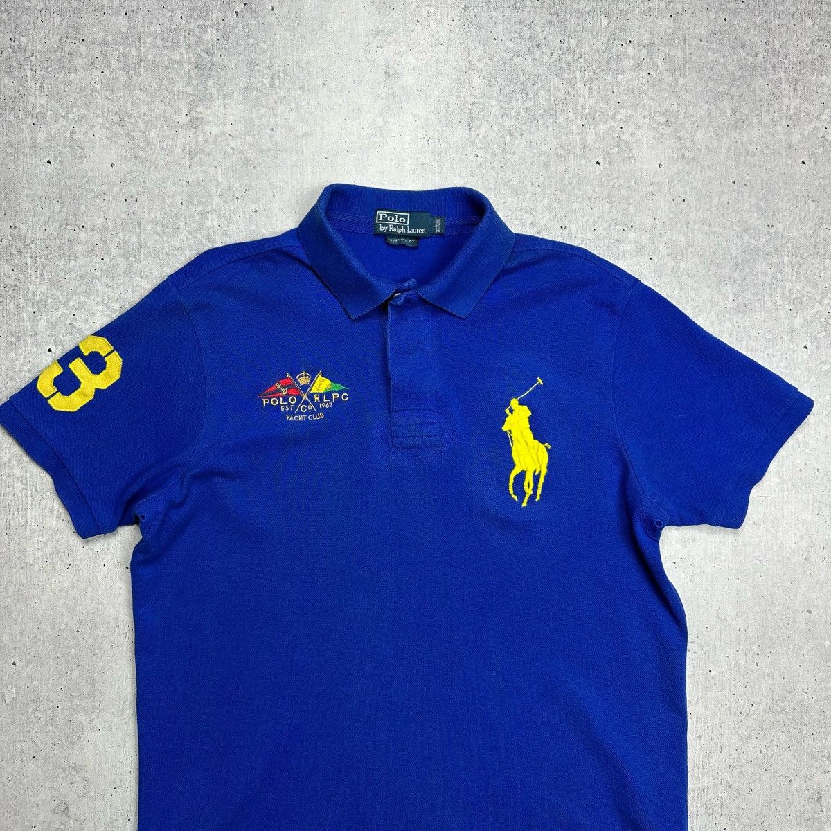 Polo Ralph Lauren × Vintage Polo Ralph Lauren Big Pony Yacht Club #3 polo t shirt blue Size US L / EU 52-54 / 3 - 2 Thumbnail