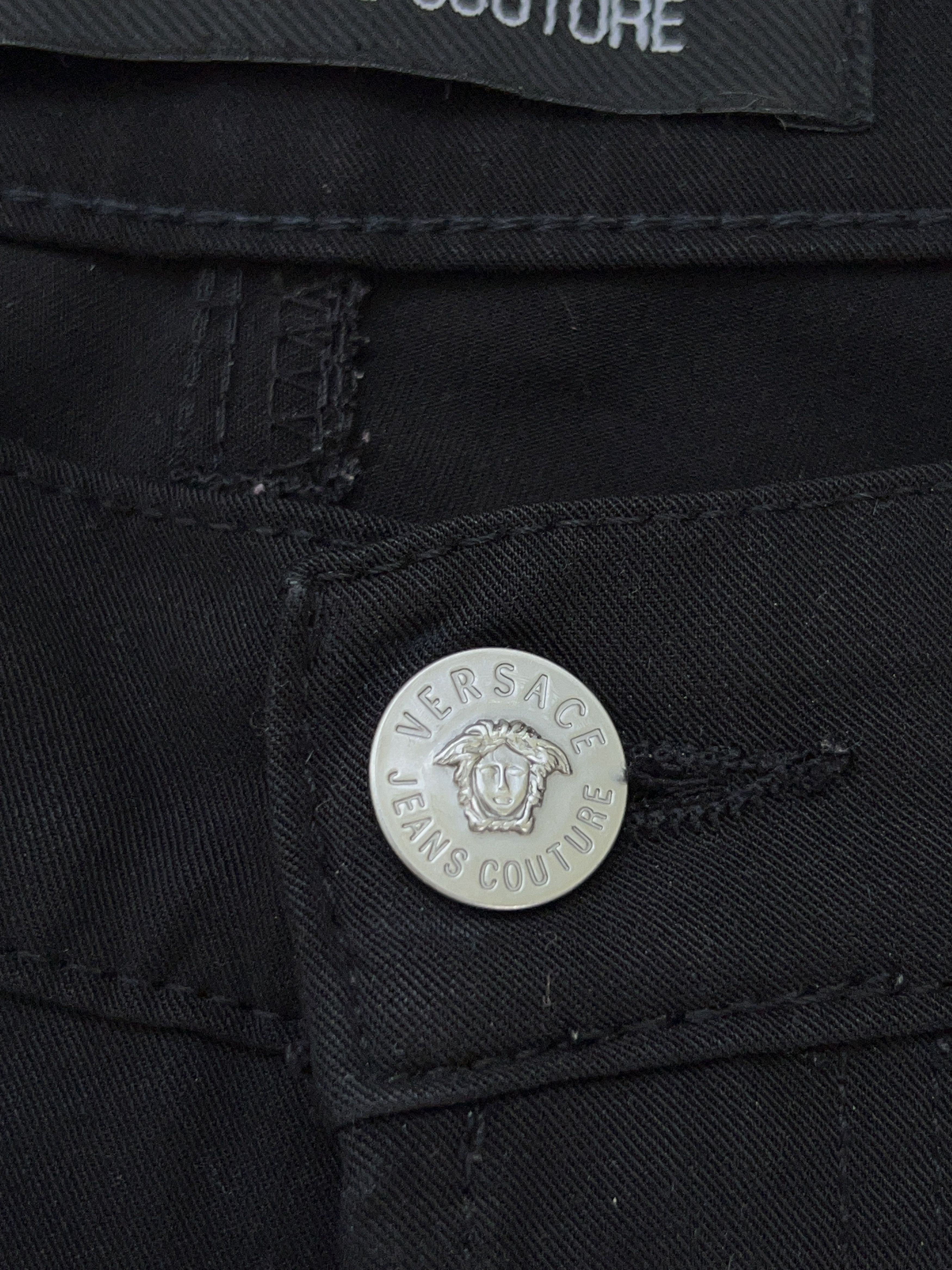 Versace × Versace Jeans Couture × Vintage Black Jeans Pants Trousers Polyester Size 30 44 Size 30" / US 8 / IT 44 - 13 Thumbnail