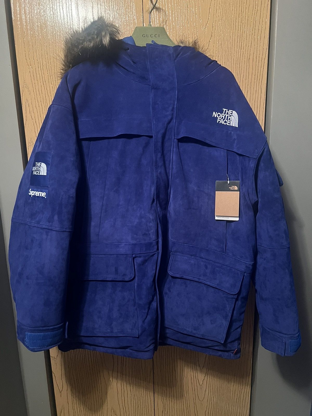 Supreme × The North Face Supreme TNF Blue Suede 600-Fill Down 