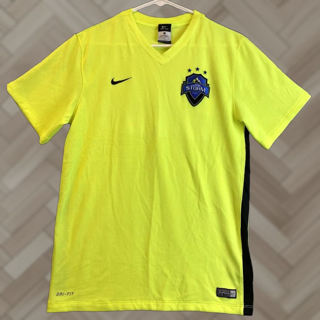 Nike Nike Dri-Fit Soccer Football Jersey Mens S Yellow Neon T-Shirt Size US S / EU 44-46 / 1 - 1 Thumbnail