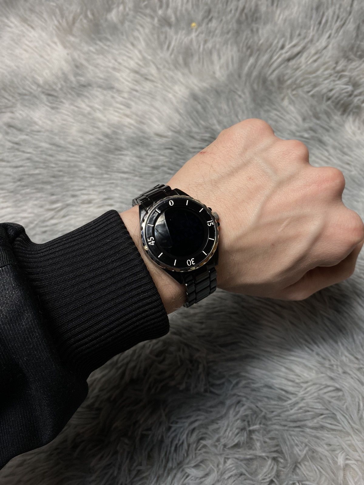 Japanese Brand Sleek LED Watch, Black Metal Strap - Japanese Brand Size ONE SIZE - 10 Thumbnail