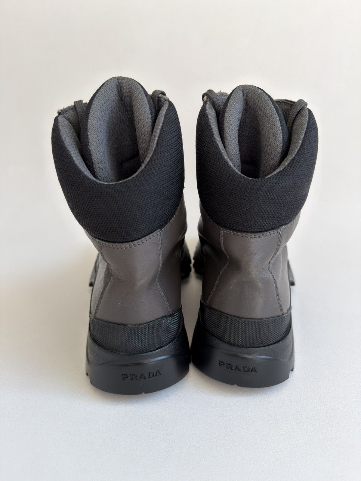 Prada Mid 2000s Gray Leather Combat Boots Size US 9 / EU 42 - 15 Thumbnail
