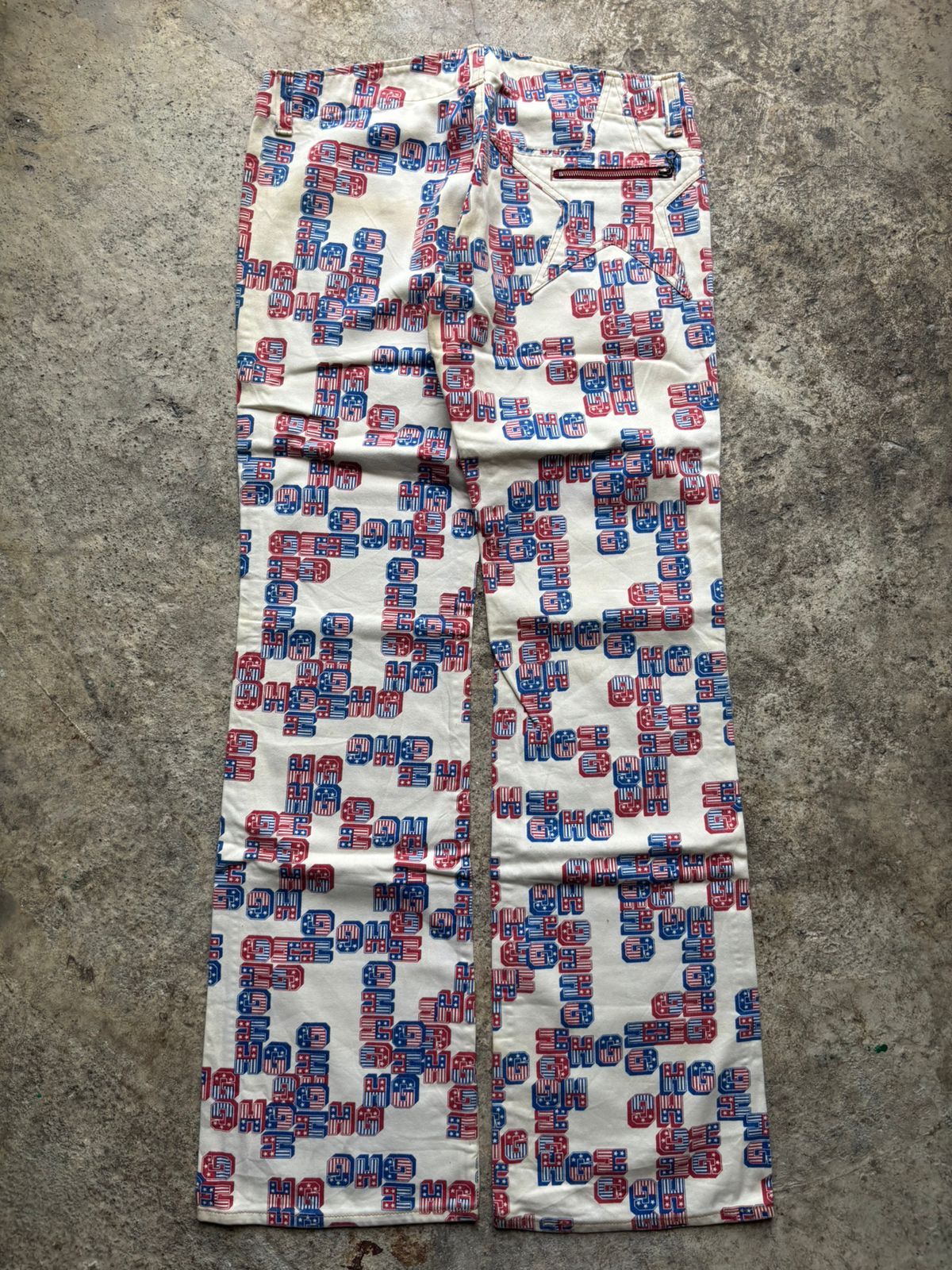 Hysteric Glamour 1990s Hysteric Glamour HG All Over Print Bell Bottom Jeans Size US 29 - 8 Thumbnail