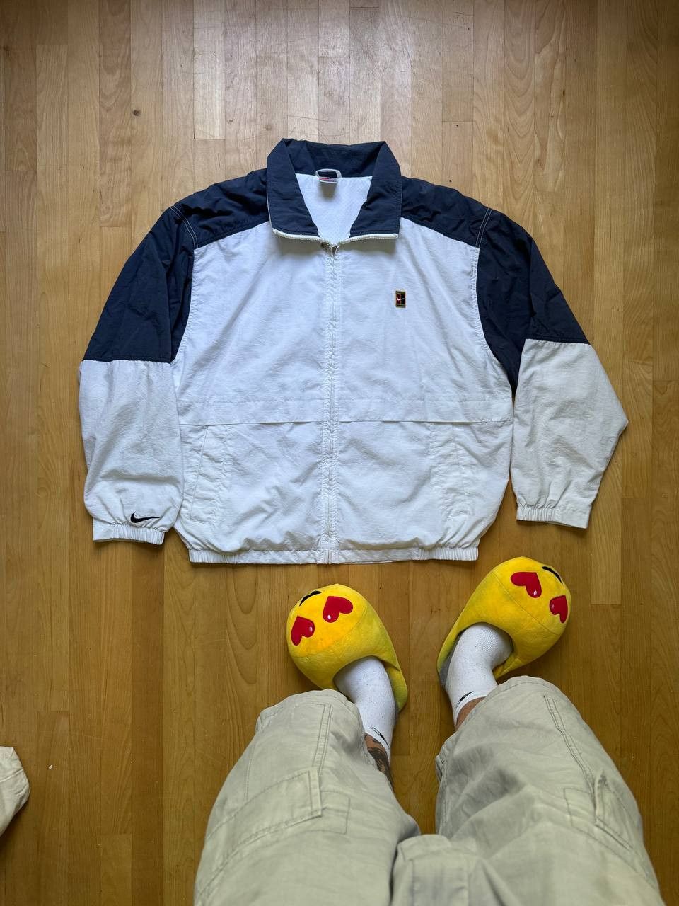 Vintage Nike Drill Jacket 90s Track Top Tenis Y2K XL