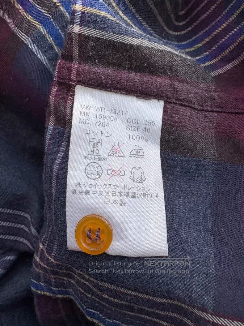 Vivienne Westwood Vivienne Westwood Gray-Blue Plaid Asymmetrical Collar Shir Size M / US 6-8 / IT 42-44 - 8 Thumbnail