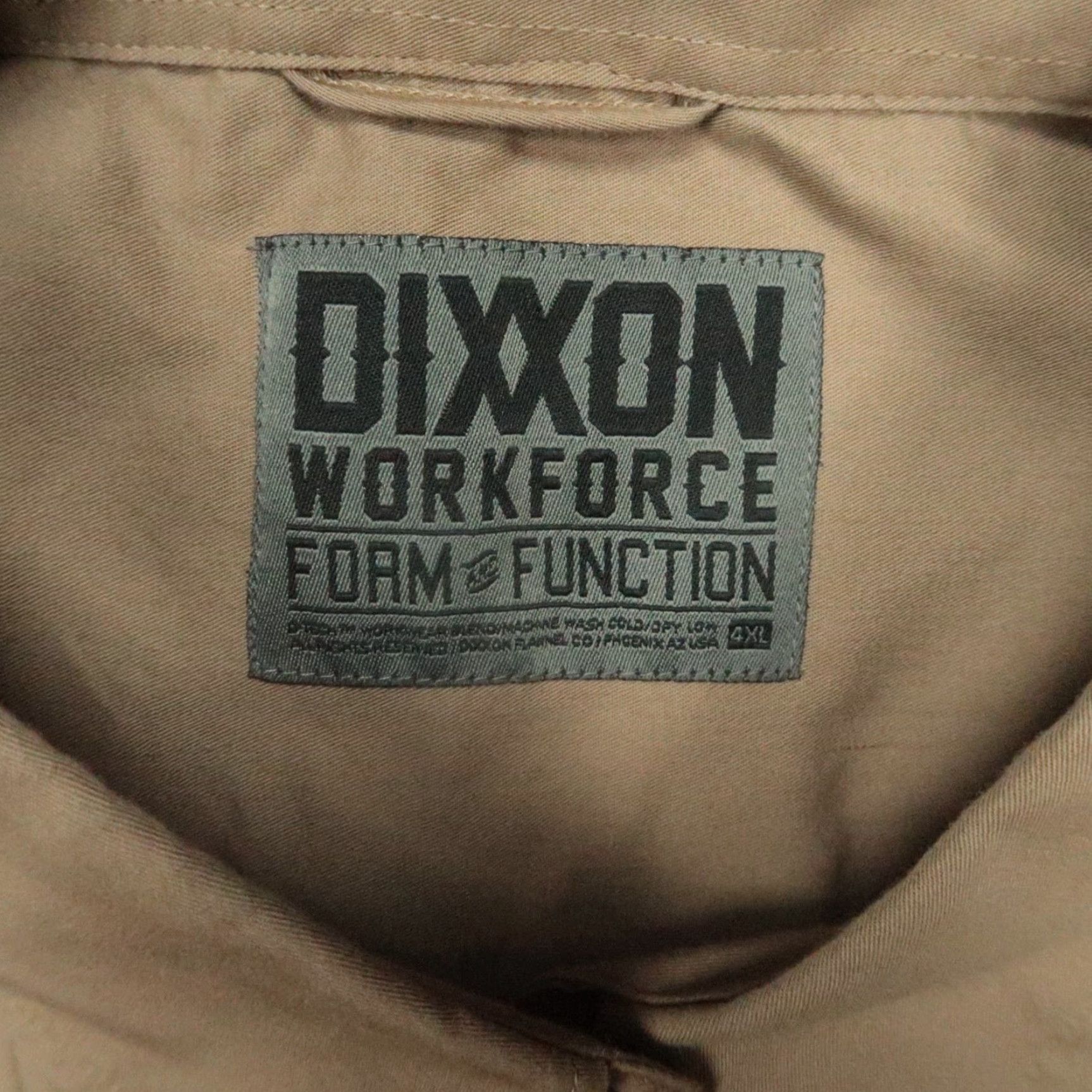 Vintage Dixxon Flannel Shirt Mens 4XL Khaki Tan Workforce Short Sleeve Button Size US XXL / EU 58 / 5 - 3 Thumbnail