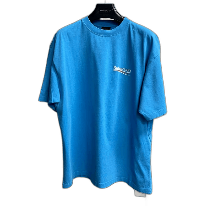 Balenciaga Balenciaga Blue Logo Print Short Sleeve T-Shirt-2506 Size US XS / EU 42 / 0 - 1 Thumbnail
