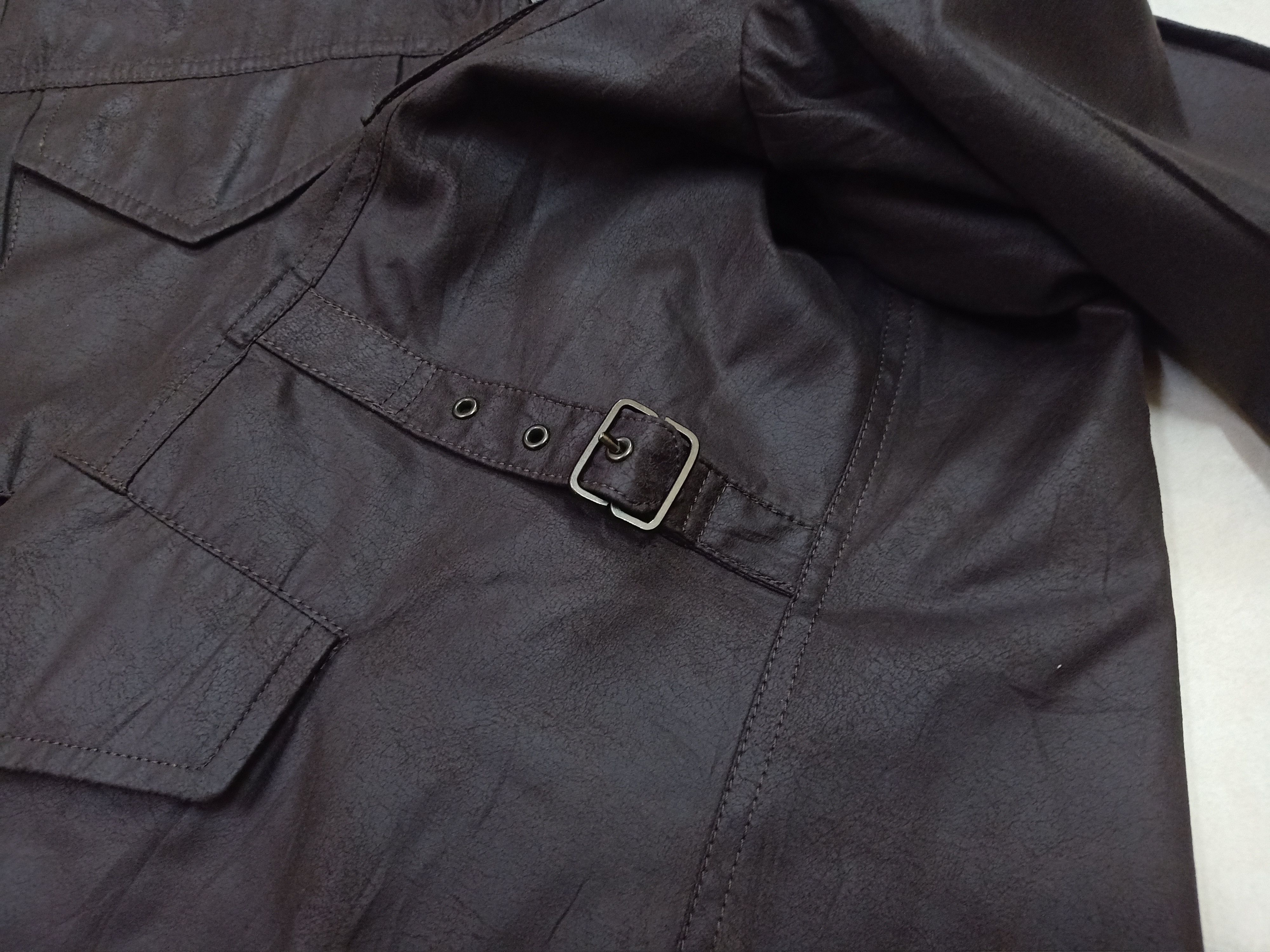 Lyle & Scott LYLE & SCOTT Black Label M65 Faux Leather Dark Brown Jacket Size US XL / EU 56 / 4 - 8 Thumbnail