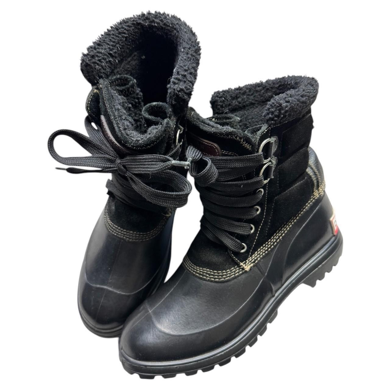 Dsquared2 aw2008 black leather ski boots with fur lining