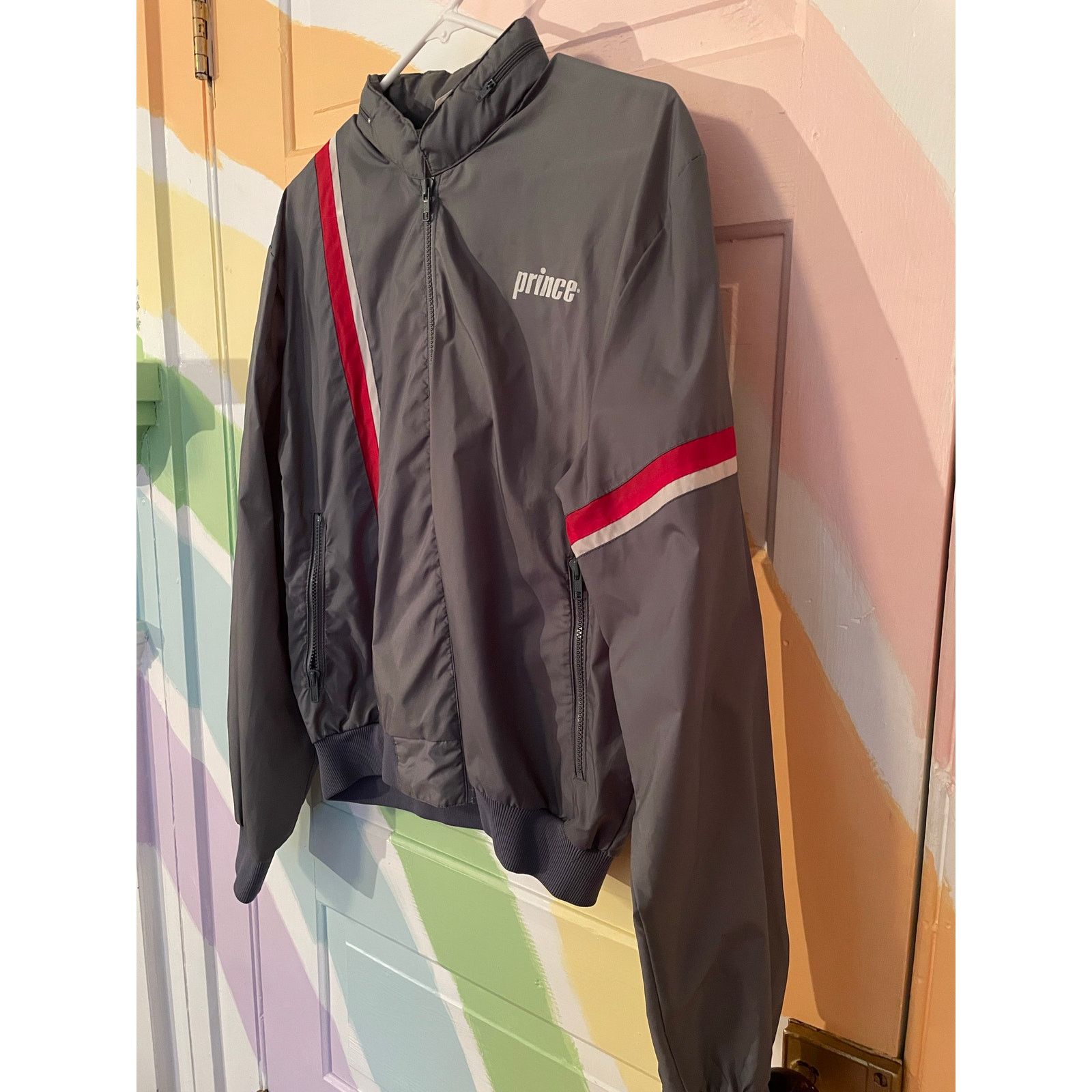 Prince Vintage Prince Men Medium 80s 90s Tennis Windbreaker Size US M / EU 48-50 / 2 - 2 Thumbnail
