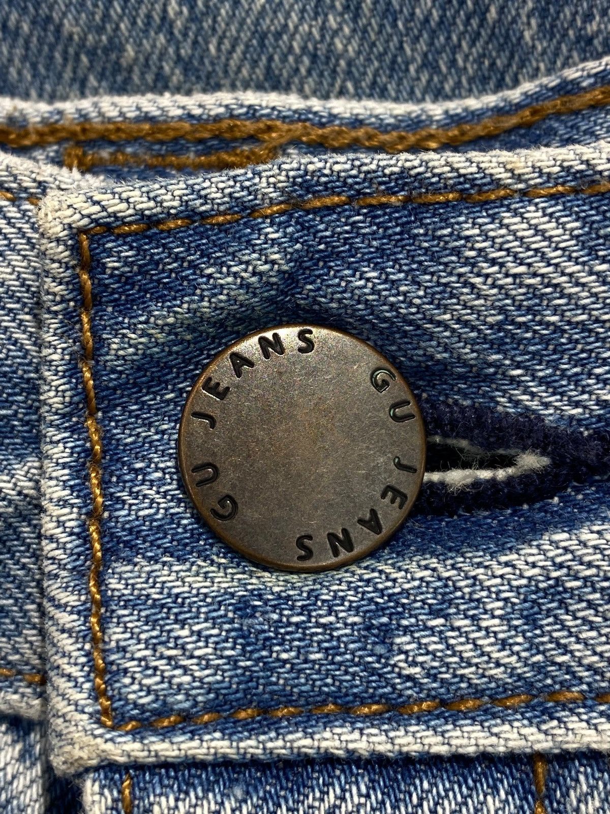 GU Vintage GU Faded Blue Wash Distress Style Jeans Size US 28 / EU 44 - 14 Thumbnail