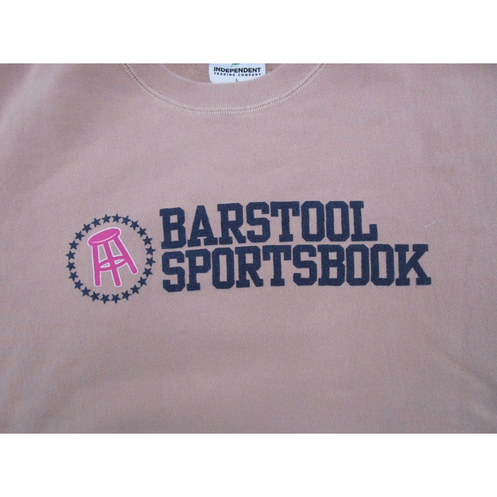 Vintage Barstool Sportsbook Sweatshirt Mens Size L Pink Crew Neck Pullover Heavy Cotton Blend Fleece Logo Vintage: No Size US L / EU 52-54 / 3 - 2 Thumbnail