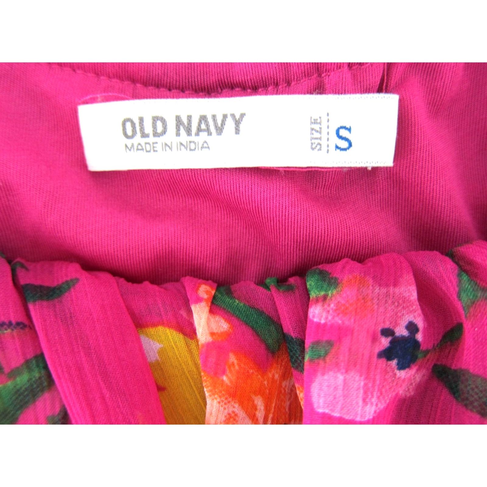 Old Navy VINTAGE Old Navy Floral Maxi Dress - Pink Yellow Blue Green Floral Long Tiered Ruffle Sun Tank Dress S Womens Size S / US 4 / IT 40 - 3 Thumbnail