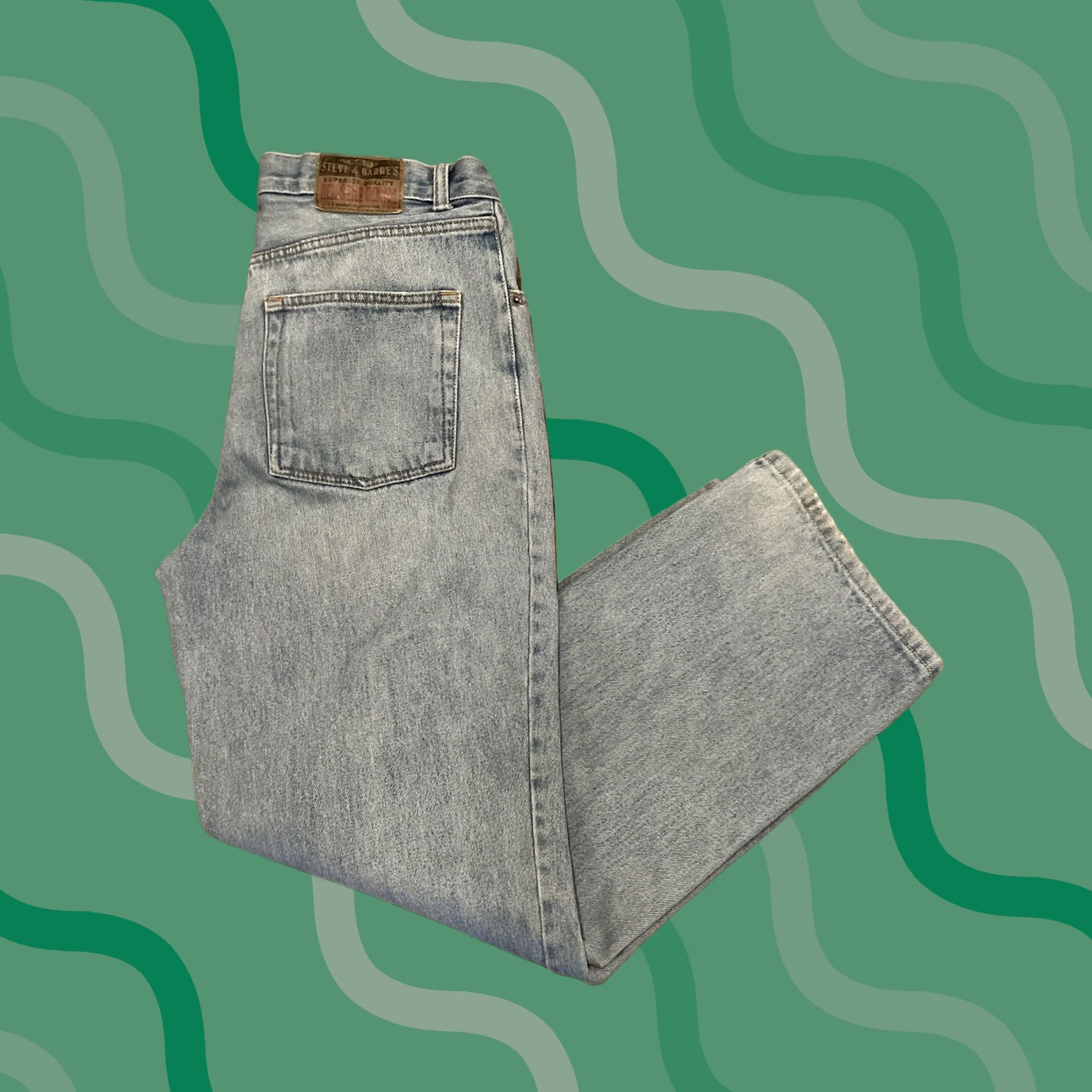 Vintage VINTAGE Steve & Barry's Jeans 34x30 Denim Straight Blue 90s Grunge Mens Regular Relaxed Slim Fit Jeans Size US 34 / EU 50 - 1 Thumbnail