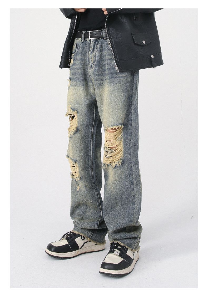 Japanese Brand × Jean Vintage distressed washed loose ripped jeans Size US 32 / EU 48 - 3 Thumbnail