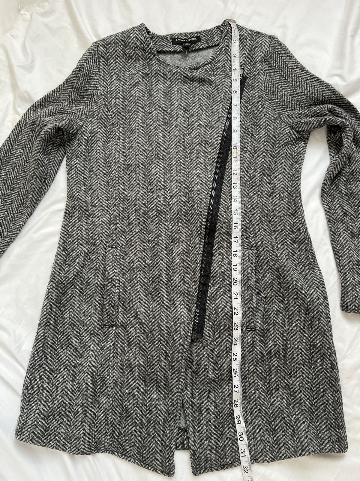 Banana Republic Banana Republic Gray Herringbone Collar jacket Size S / US 4 / IT 40 - 11 Thumbnail