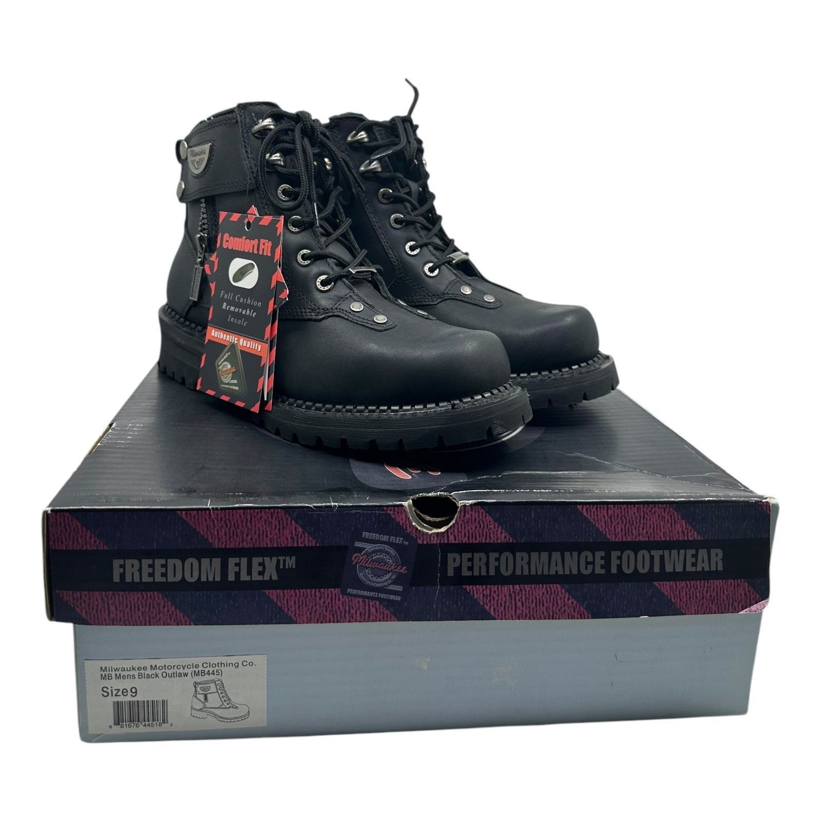 Other Milwaukee Leather Black Motorcycle Boots Mens Size 9D USA St Size US 9 / EU 42 - 8 Thumbnail